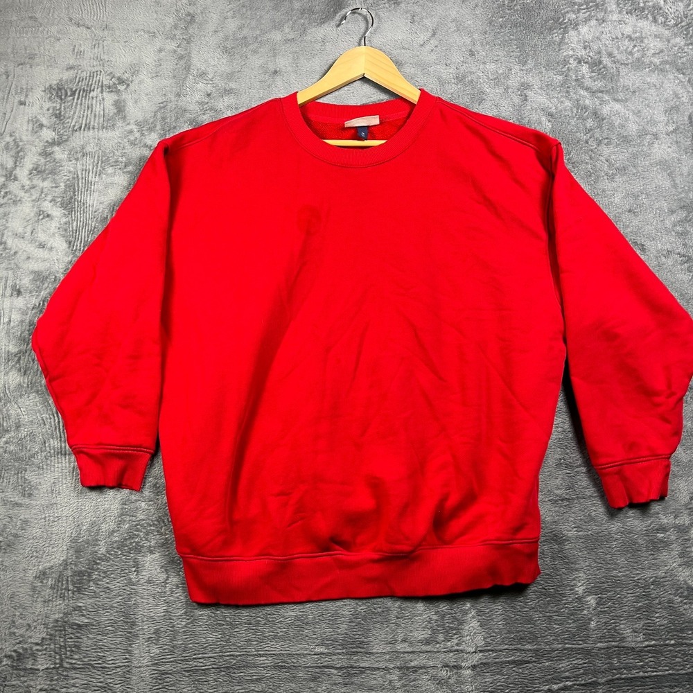 Universal Thread Sweatshirt Womens 2XL Vibrant Red Fleece Lined Drop Shoulder